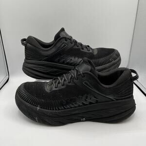 Hoka Men’s Bondi 7 Max Cushioned All Black Running Shoes Size 11.5